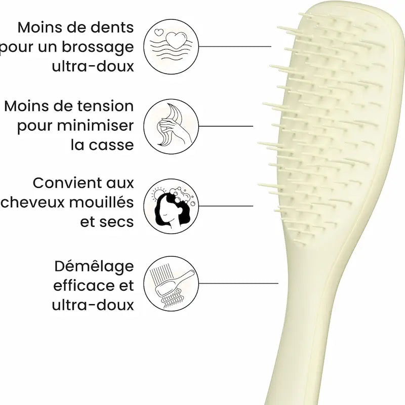 Picots flexibles de la brosse Tangle Teezer Ultimate Detangler – technologie anti-casse pour cheveux mouillés ou secs