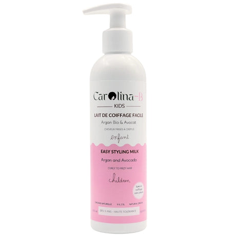 Carolina B Lait Crème de Coiffage pour cheveux frisés à crépus des Enfant dès 3ans à l'Argan et Avocat