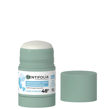 Dédorant en Stick 48h Sans Parfum Rechargeable Pour femme enceinte, enfant et peaux sensibles. 100%  d'ingrédients d'origine naturelle
