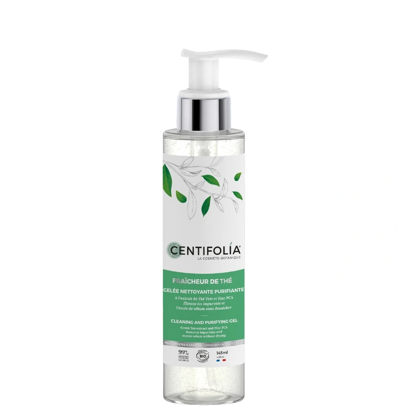 Gelée nettoyante Purifiante pour peau mixte à grasse au Thé Vert et Zinc PCA Centifolia