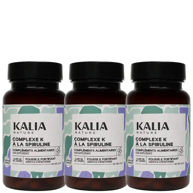Cure 3 mois Complément Alimentaire Spiruline Complexe K - Kalia Nature