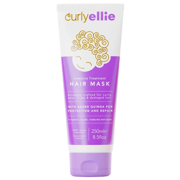 Masque Hydratant intense Cheveux Abîmés aux protéines naturelles de Quinoa réparatrices - Curly Ellie 250ml
