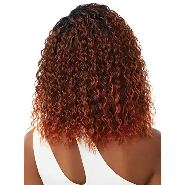 Demi-perruque couleur DR Ginger Brown Bob bouclée Deep Curl 14 Pouces Outre Quick Weave