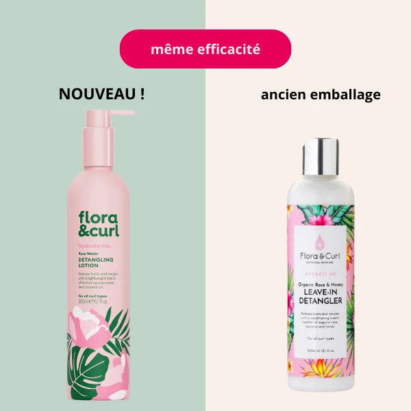 Flora & Curl - Leave-in detangler Rose Water & Honey Nouveau packaging