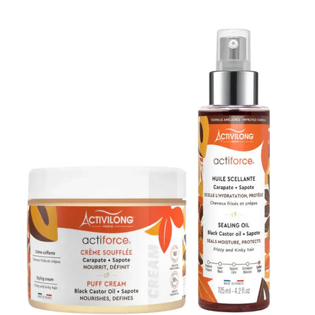 Duo pour Sceller l'hydratation sur cheveux crépus  Poreux Activilong Actiforce
