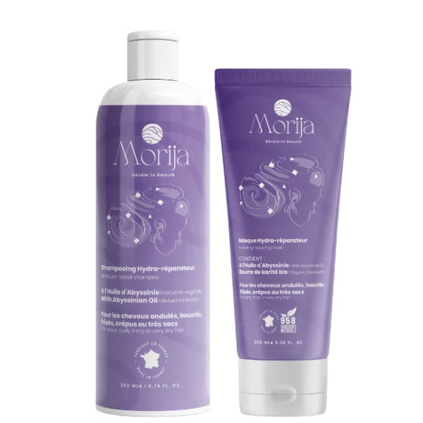 Duo Shampoing et Masque Hydra-réparateur Morija Care pour Cheveux secs et abîmés