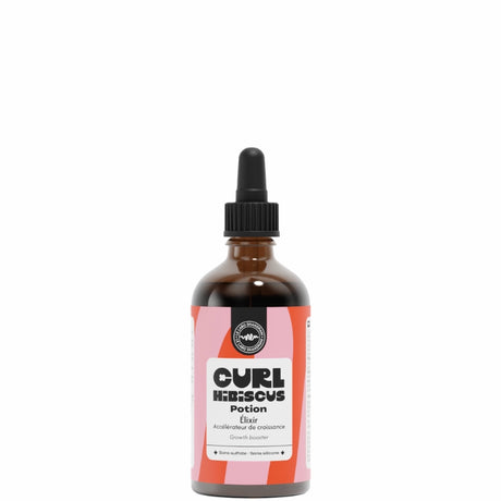 Curl Hibiscus Potion Elixir accélère la croissance capillaire, redonne une meilleure élasticité aux boucles, apporte de la brillance et de la densité au cheveu.