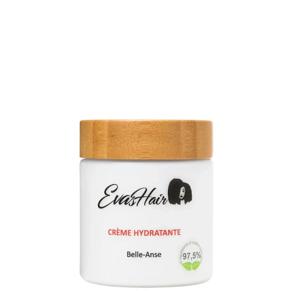 Evashair Crème coiffante hydratante pour cheveux crépus, bouclés secs, composée à 97,5% d'ingrédients d'origine naturelle.
