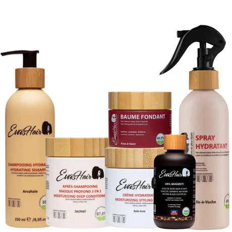Gamme complète pour cheveux crépus, frisés
