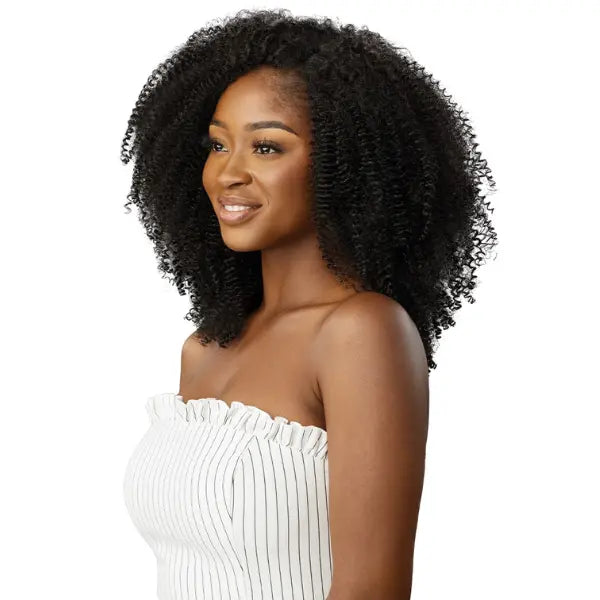 Extensions à clip Texture frisée Kinky en  couleur noir Outré Springy Afro 10 pouces