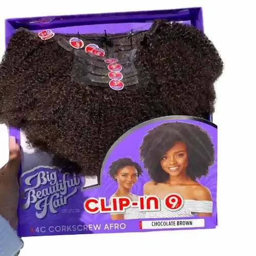 extension à clip cheveu afro en teinte chocolate brown 