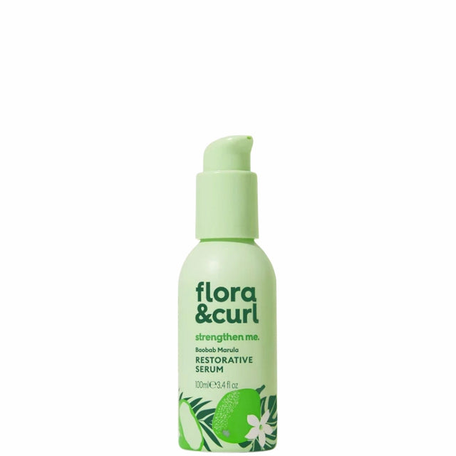 Sérum aux huiles de Baobab et Marula Flora and Curl pour renforcer les cheveux bouclés, frisés et crépus sujets à la casse