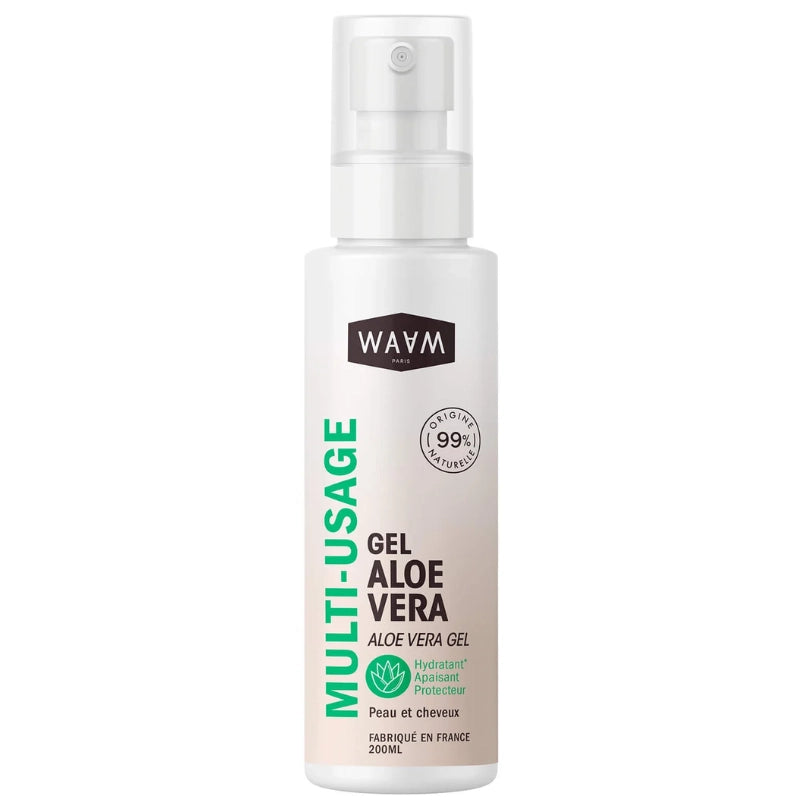Gel d'Aloe Vera Pure 200 ml Multi-usages Peau & Cheveux WAAM