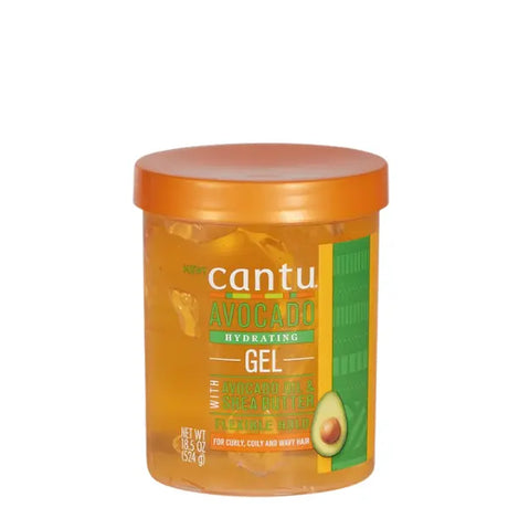Cantu Avocado Hydrating Gel Flexible Hold - Gel hydratant tenue modulable à l'huile d'avocat et beurre de karité, pour les cheveux crépus, frisés et bouclés. Grand format 524g