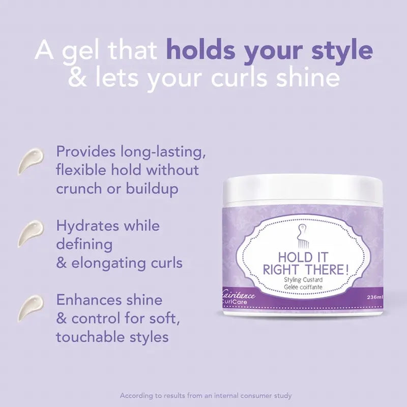 Gelée coiffante Hold It Right There Inhairitance apportant définition durable, brillance et contrôle des frisottis
