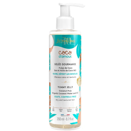 Gelée Gourmande pour définir, gainer les boucles et limiter les frisottis des cheveux bouclés, frisés et crépus. Activilong Coco d'Amour.