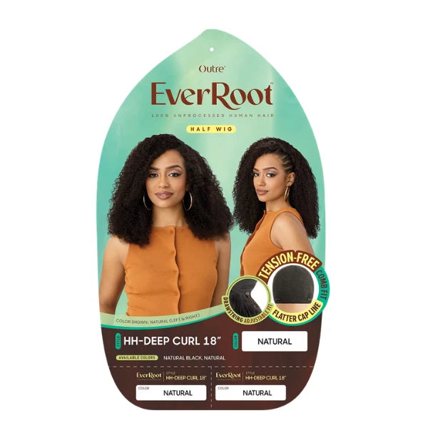 Perruque Demi-tête bouclée volumineuse Human Hair HH DEEP CURL 18" - Outré