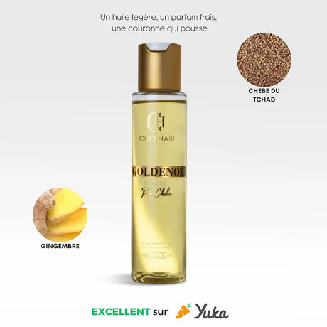 Meilleure huile pour la pousse des cheveux Chebe du Tchad et Gingembre 100% Naturelle