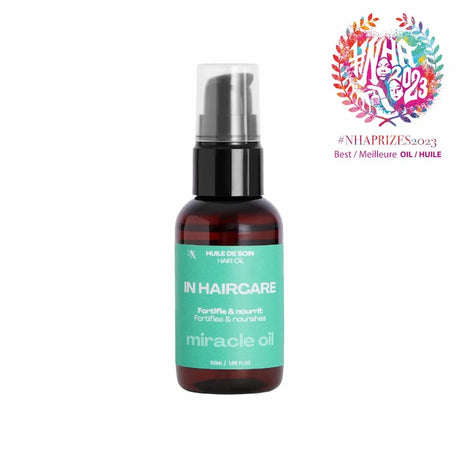 Huile de Soin Fortifiante Carapate et Menthe Poivrée In Haircare a été élue Élue meilleure huile de soin à la NHA 2023