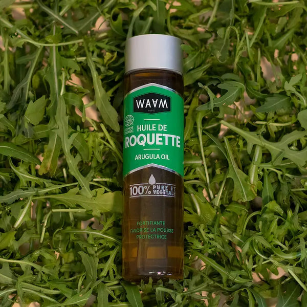 L'huile de roquette Waam favorise la pousse, fortifie et protège la fibre capillaire. Très nourrissante, elle répare les peaux sèches. C'est aussi une huile parfaite pour les massages. 