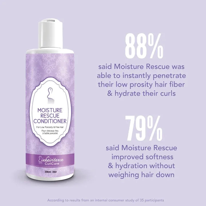 Après-shampoing Moisture Rescue Low Porosity Inhairitance formule légère sans protéines pour cheveux secs et peu poreux