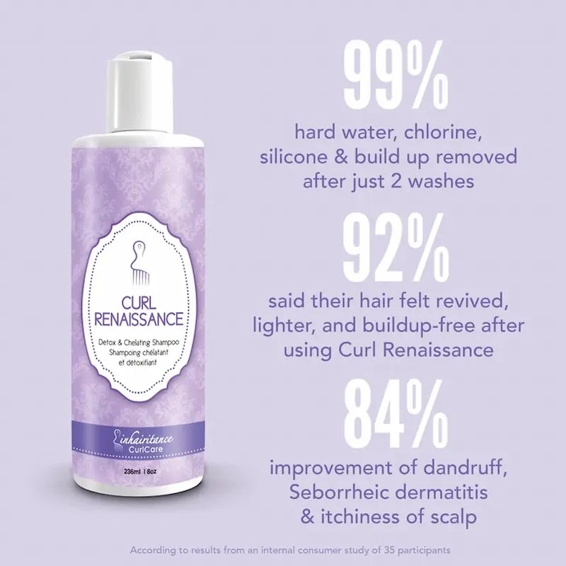 Shampoing Détox Curl Renaissance Inhairitance pour clarifier le cuir chevelu et restaurer des boucles légères et éclatantes