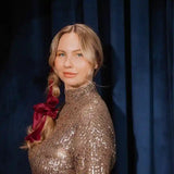 Chouchou avec élastique à spiral recouvert d'un revêtement en velour rouge Invibobble