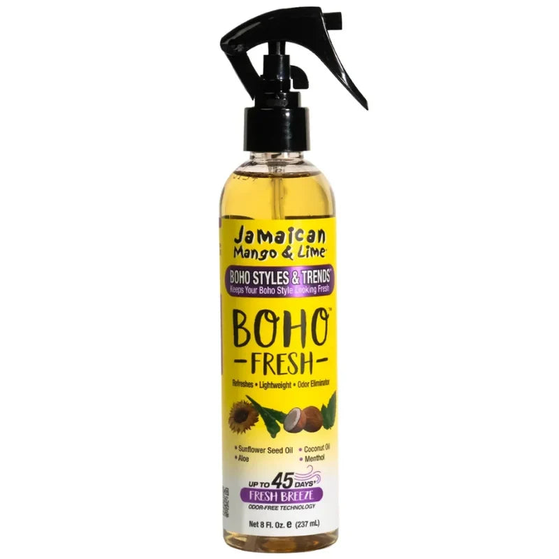 Spray capillaire rafraichissant pour cuir chevelu, tresses boho, locks ou sous une perruque. Bobo Fresh Jamaican Mango & Lime