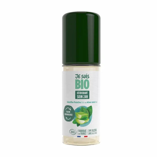 Je suis Bio - Déodorant Roll-on Rechargeable Soin 24h Menthe fraîche et Aloe vera - 50 ml