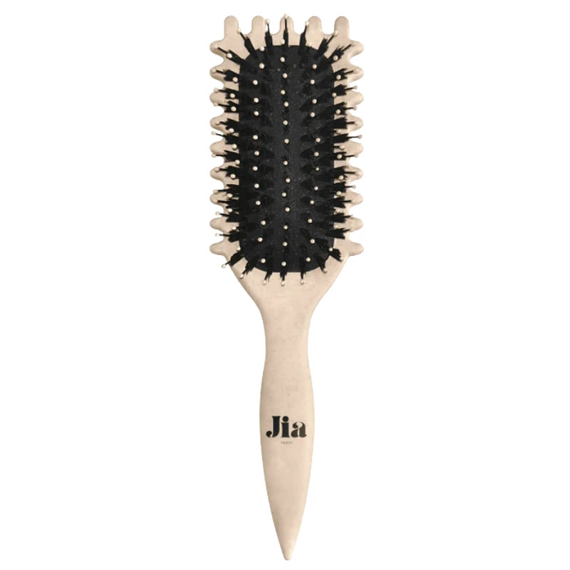  Brosse curls Jia Paris en bois avec picots pour définir les boucles – idéale pour cheveux bouclés, frisés et ondulés sans casse