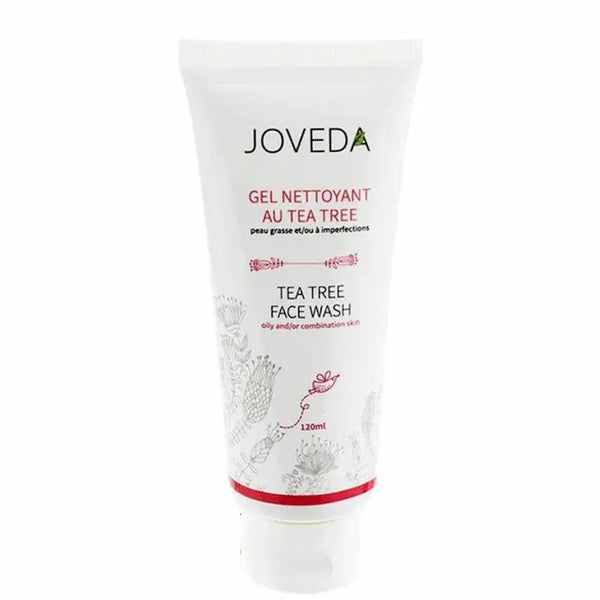 Gel Nettoyant au Tea Tree Joveda : soin purifiant naturel pour peaux à imperfections et/ou grasses. Tube 120ML