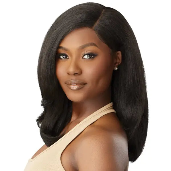 Perruque lace front wig yaki straight noir Samira Outre Melted Hairline
