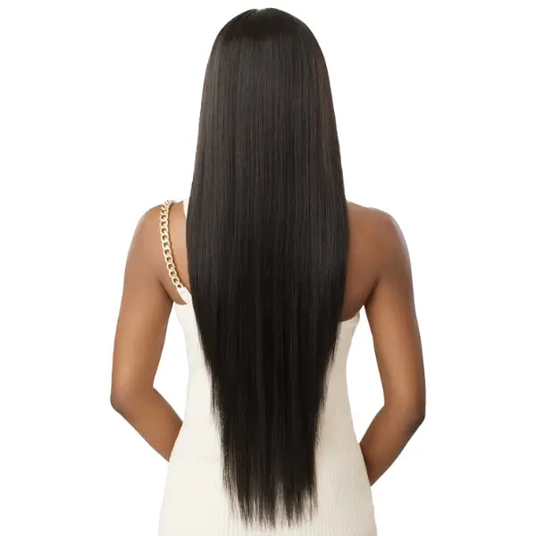 Lace HD Sleek Straight Black Perruque longue Outre Every 36