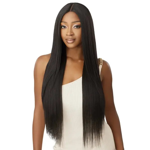 Lace HD wig sleek straight black Perruque Outre Every 36