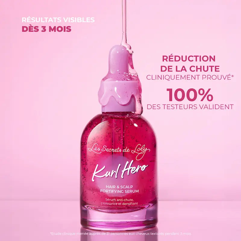Texture gélifiée légère du sérum Kurl Hero Les Secrets de Loly : application facile et absorption rapide