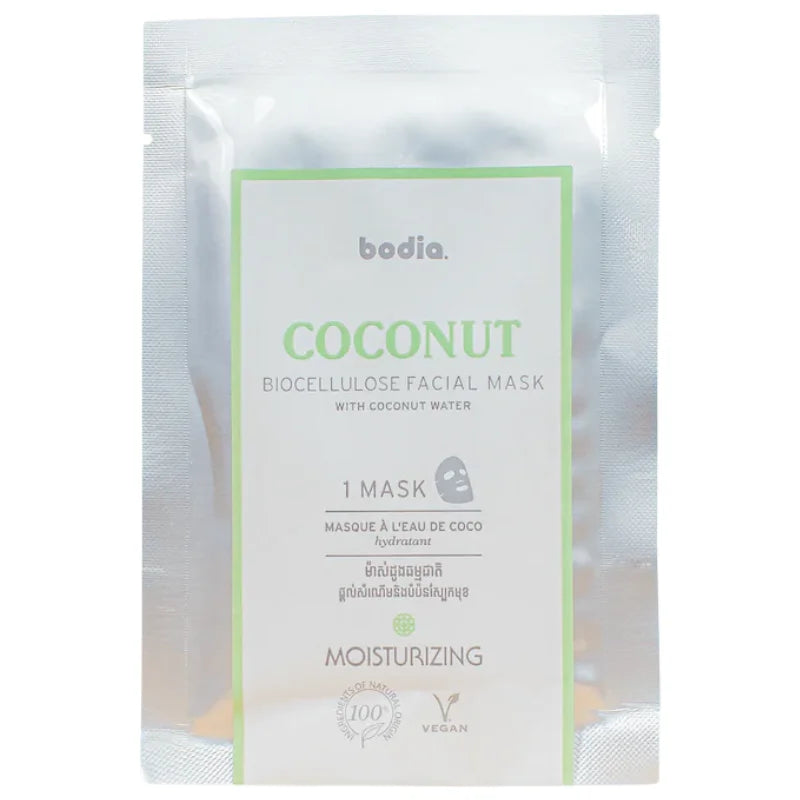 Masque Visage Bio-cellulose à l'eau de coco (1 unité) - Bodia