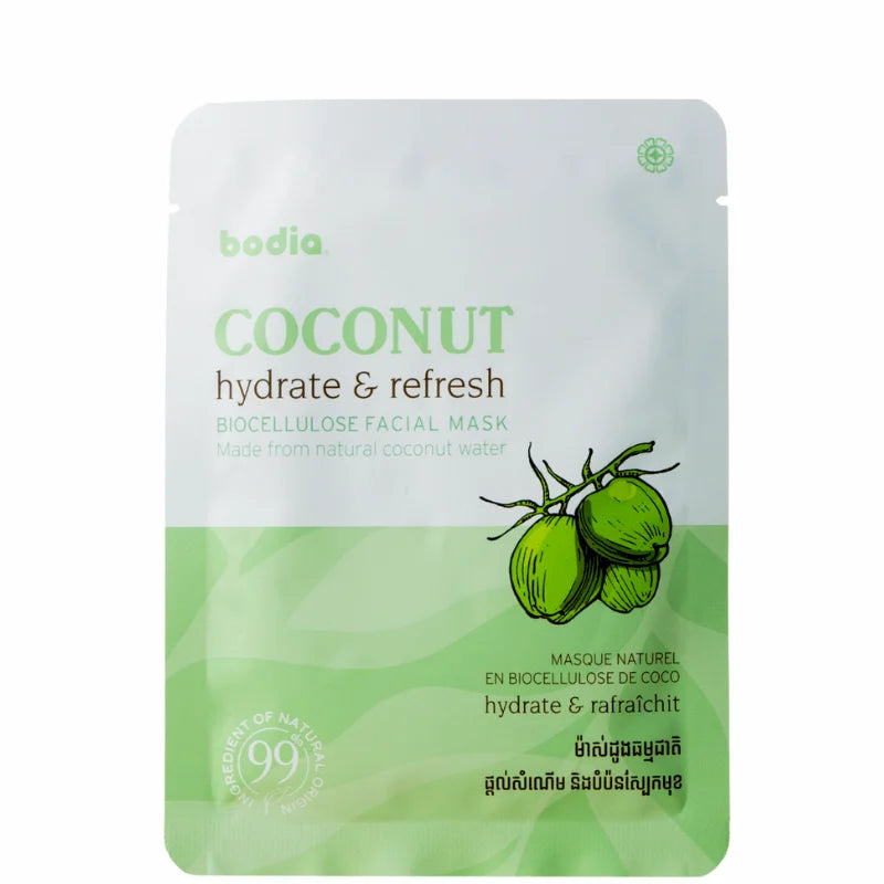 Masque Visage Bio-cellulose à l'eau de coco (1 unité) - Bodia