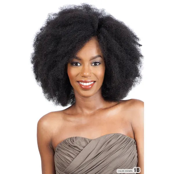 Mèches pour Twist Afro Mojito Braid 12 pouces Model Model en coiffure lachée noir 1B