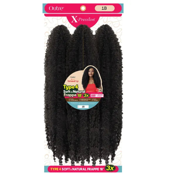 Mèches X-PRESSION - TWISTED UP - TYPE 4 SOFT&NATURAL FRAPPE 18" 3X