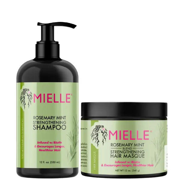 Shampoing et Masque Fortifiant Rosemary Mint Mielle Organics