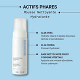 Mousse nettoyante douce contre le tiraillement après lavage du visage à base d'Aloe vera - Nuhanciam 150 ml