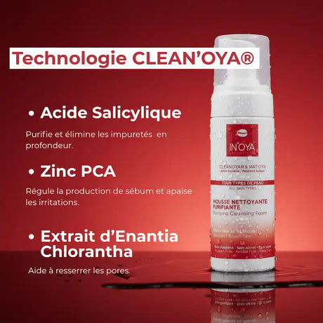 Mousse Nettoyante Visage avec Ingrédients Brevetés Clean'Oya IN'OYA