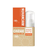 Promo Crème Solaire Visage Sans trace blanche Peau noire mate métissée + Mousse Nettoyante douce sans sulfate OFFERTE Nuhanciam