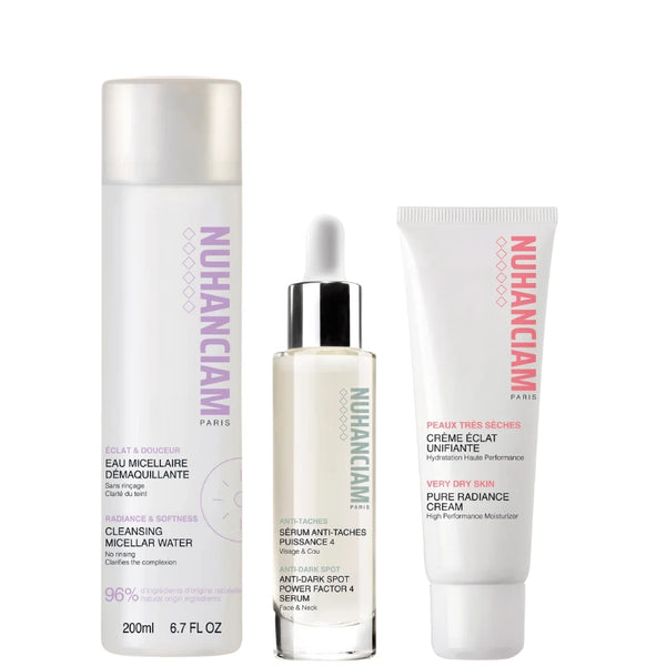 Mini Gamme Soin éclaircissant Nuhanciam – Anti-imperfections, Taches – Formule Bio 100% Naturelle – 500ml + 30ml