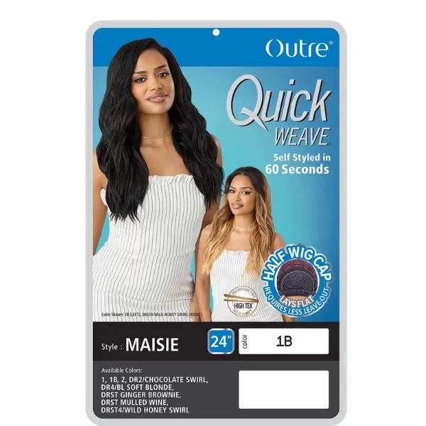 Outre half wig synthetic black yaki hair
