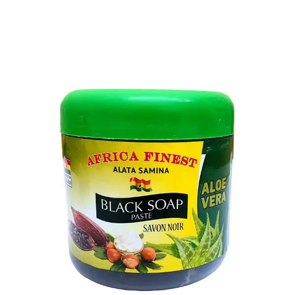 Pâte de savon Noir Alata Samina Ghana Black Soap Aloe vera - 450G