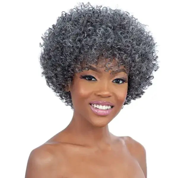 Perruque Afro bouclée grise Model Model SQ-01 Sterling Queen Wig