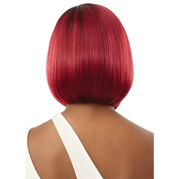 Perruque Bob Straight Lace Rouge Bordeaux Outre SleekLay Part Peri