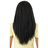 Perruque Converti Cap lisse YAKI noir et mi longue Super Nova Outre en cheveux synthétiques vue de dos
