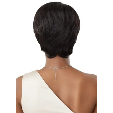 Perruque Courte Pixie En Cheveux Humains Noir Naturel - Avec 4 Bonnets, Idéale Pour Un Look Frais